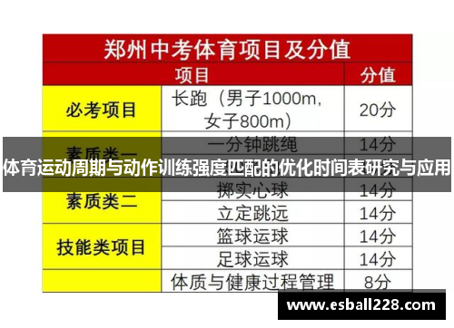 体育运动周期与动作训练强度匹配的优化时间表研究与应用